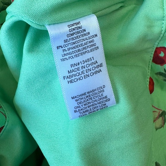 NWOT WAYF Noa Ruched Halter Mini Dress in Mint Cherry Julip - Picture 9 of 10